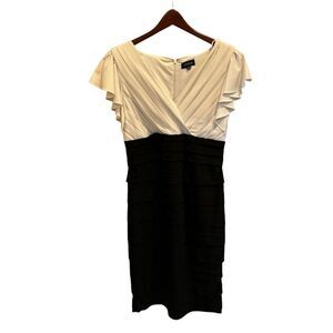 Chaya Women's Size‎ 12 Multicolor Knee-Length Dress Formal Ruffled Sleeves